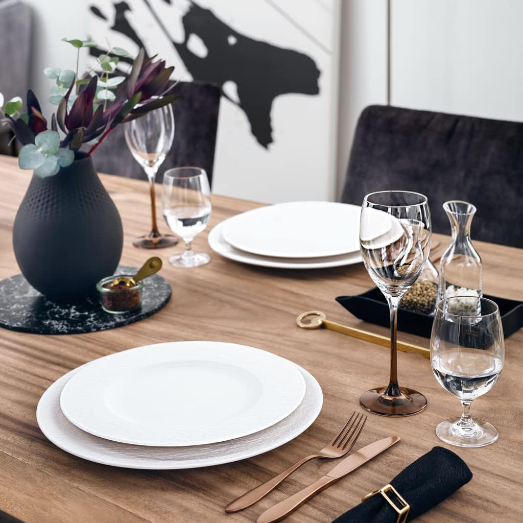 Villeroy & Boch Manufacture Rock Blanc Dinner Plate, 10.5 in, Premium Porcelain, White