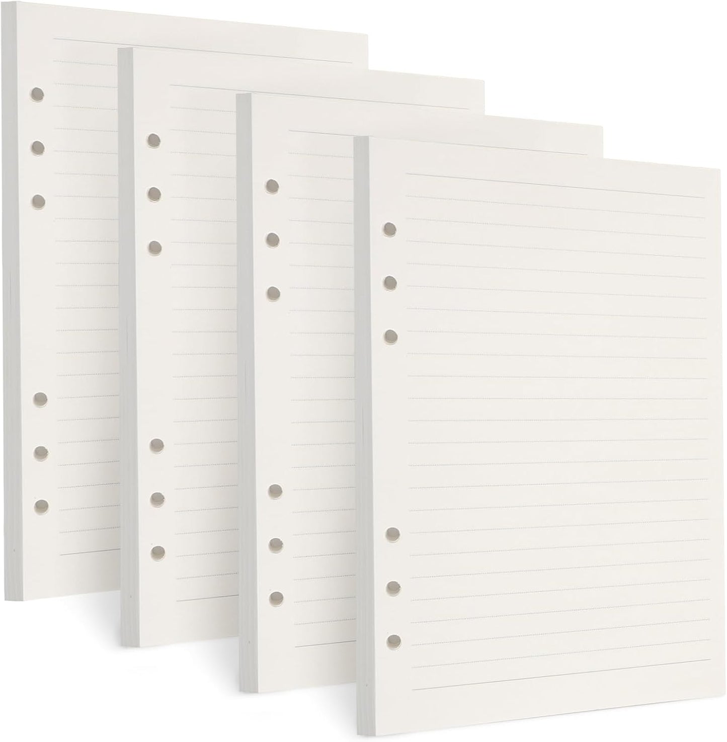 Toplive A5 Refill Paper [4 Pack], 100GSM Thick 6 Hole Lined Loose Leaf - 180 Sheets (360 Pages), Refillable Filler Inserts for 6 Ring Binder/Journal/Notebook - Ideal for Daily Writing & Note-Taking