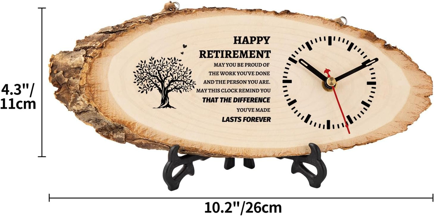 BeauGift Retirement Gifts for Men Wooden Clock, 2025 Retired Gift for Teacher Grandma Dad Uncle Leader Doctor, Happy Retirement Gifts