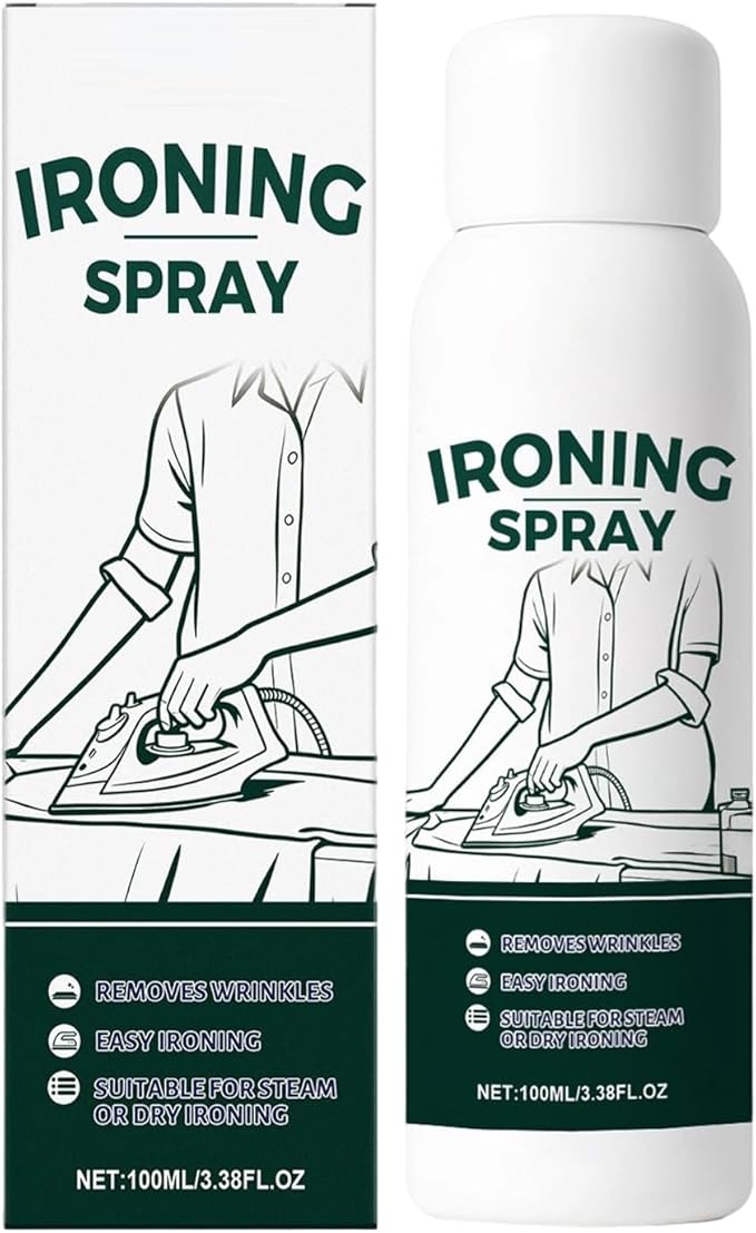 Ironing Spray for Clothes, 100ml Anti-Static Liquid Starch Mist, No Flaking, No Clogging, for Cotton, Linen, Polyester, Wool, Silk, Home, Travel