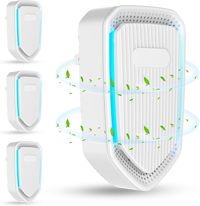 Air Ionizers for Home Plug In,Air Purifier Plug in Wall,Negative Ion Air Purifier for Bedroom -Quiet Operation Air Freshener for Home, Bedroom, Office, Garage Room,Odor,Pets Smell(4)