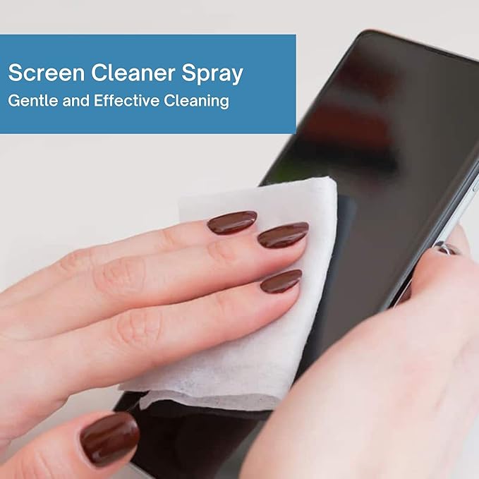Screen Cleaner Spray Bottle with Microfiber Cloth for Electronical Devices, Ideal for Laptops, Computers, Tv Screens, Phone Screens, Tablets, Camera Lenses, E-Readers (2 x 1.70 Ounces)