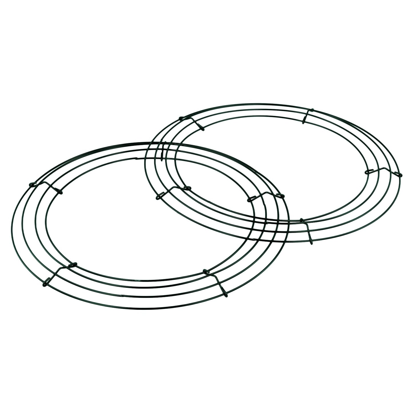 MUKCHAP 20 Pack 10 Inch Round Metal Wreath Frame Ring, Floral Wire Wreath Form for DIY Crafts, Wedding, Party, Green