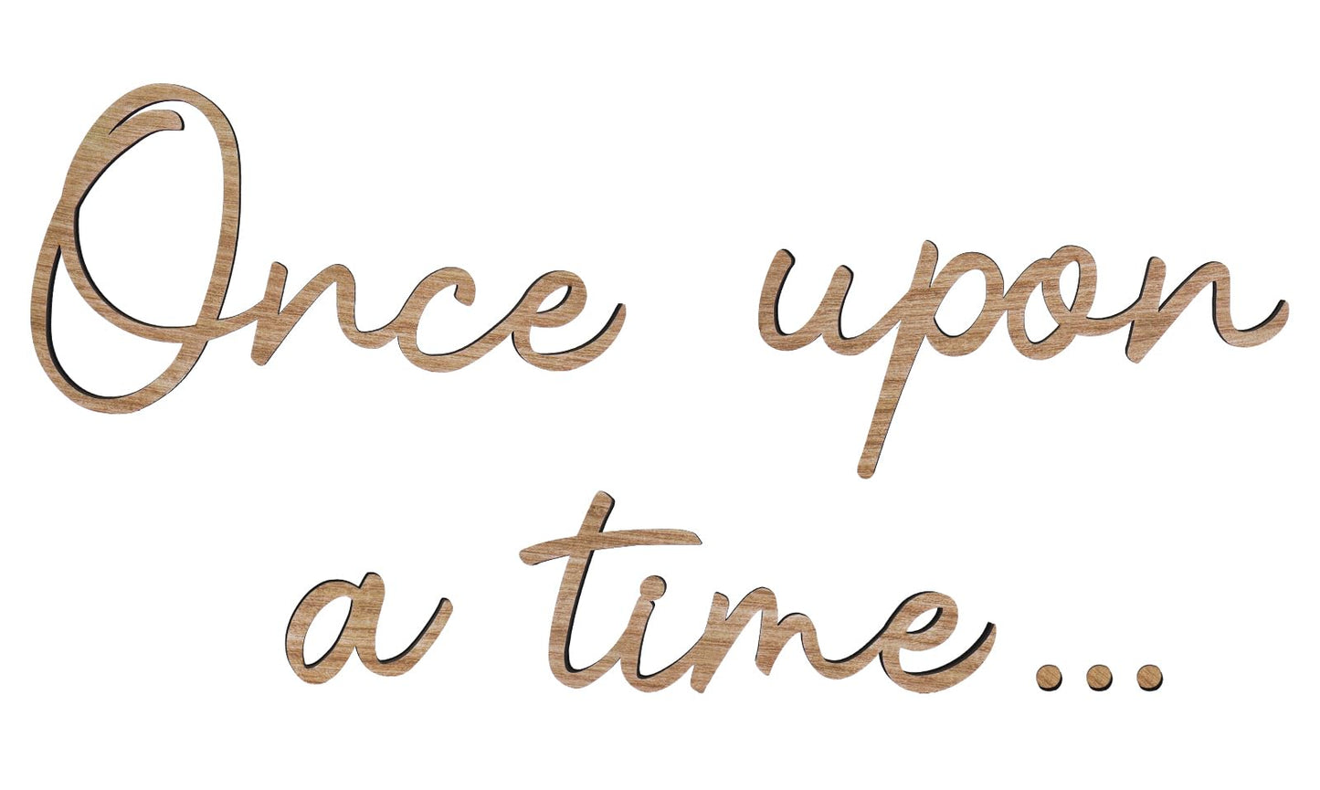 JarThenaAMCS Once Upon a Time Wooden Sign Reading Corner Sign Nursery Wall Decor for Kids Bedroom Bookshelf Home Decor Birthday DIY Decoration Baby Gift