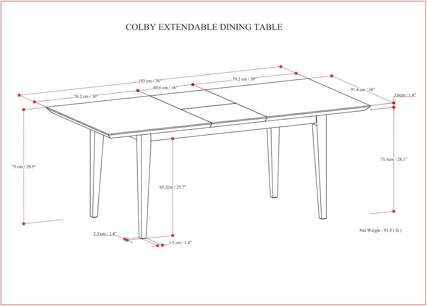 SIMPLIHOME Colby Extendable Dining Table, Solid Wood Walnut Veneer in Walnut, 60-76 x 36 inches, Contemporary-Style Rectangular Expandable Kitchen Table with Butterfly Leaf for 6+ People