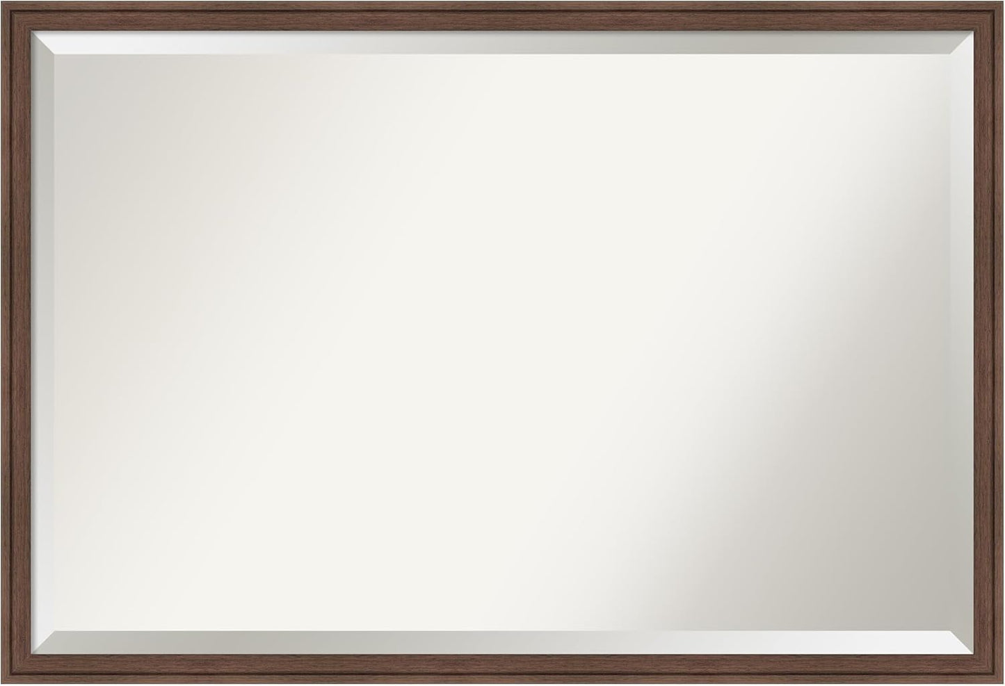 Amanti Art Brown Wall Mirror 26x38 Florence Medium Brown Rectangle Bathroom Mirror for Wall Decor Living Room, Large Casual Frame, Hangs Horizonally and Vertically, Bathroom Decor, Beveled Edge