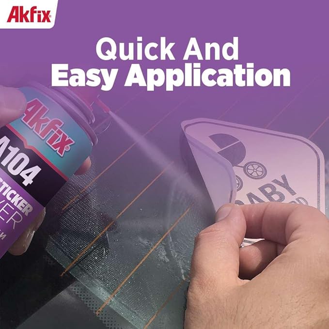 Akfix A104 Sticker Remover Spray - Cleaning Labels on Wood, Glass & Plastic - Safe Decal Remover for Tape, Residue, Gum and Stain Marker, Glue Eraser with Citrus Oil Spray | 6.7 Oz. 2 Pack