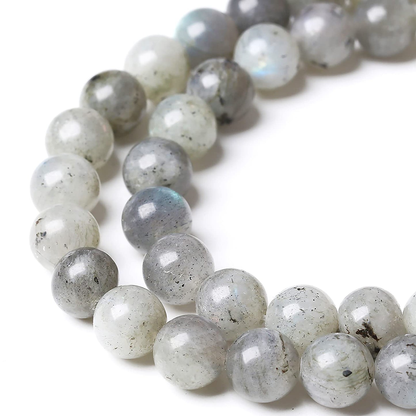 36PCS 10mm Natural Gray Labradorite Stone Beads Larvikite Beads for Jewelry Making for Jewelry Making DIY Bracelet Necklace 15 Inch,Energy Stone Healing Power (10mm, Gray Labradorite)
