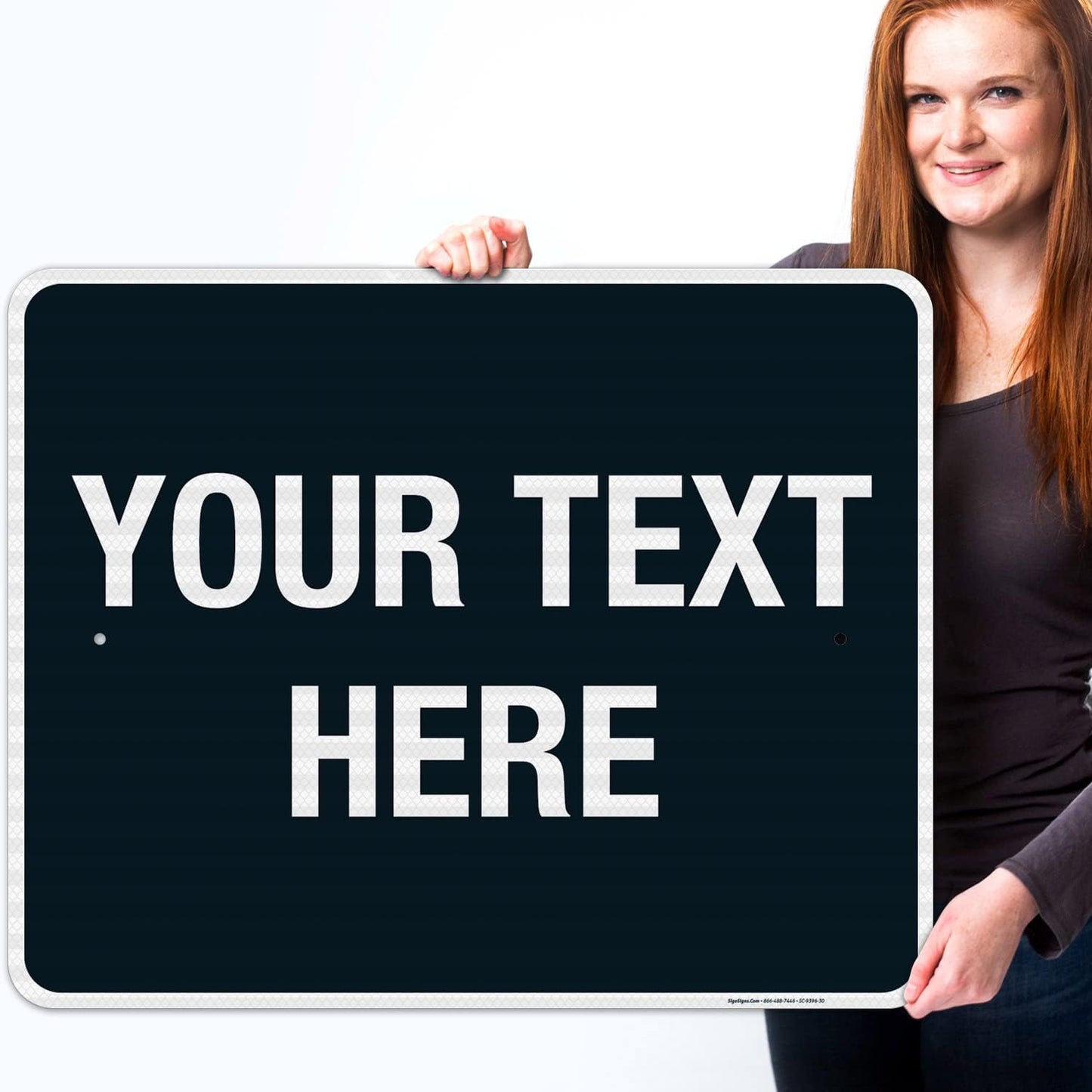 Personalized Custom Black Background Customize for Office, Business, Airbnb, Workplace, Home, Delivery Sign, 24x30 Inches, 3M EGP Reflective .080 Aluminum, Fade Resistant, Made in USA by Sigo Signs