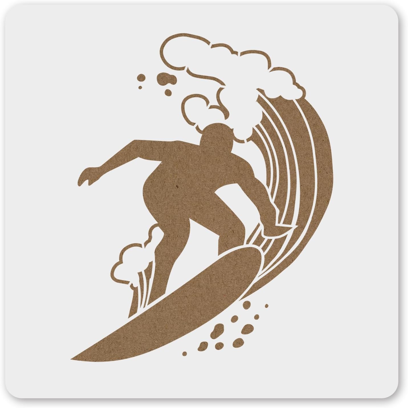 MAGJUCHE Surfing Waves Stencil 6 Inches, Reusable Surf Stencil for Painting DIY Crafts Decor