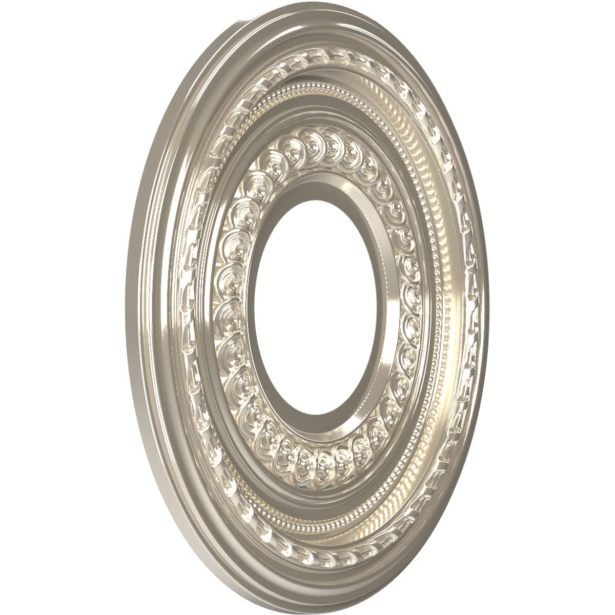 Ekena Millwork Cmp10Cobcr Cole Thermoformed Pvc Ceiling Medallion (Fits Canopies Up To 4 1/4), 10Od X 3 1/2Id X 3/4P, Bright Coa