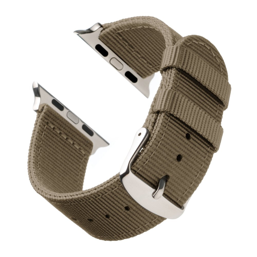 Archer Watch Straps - Premium Nylon Straps For Apple Watch (Khaki, Stainless, 40/41/42Mm)