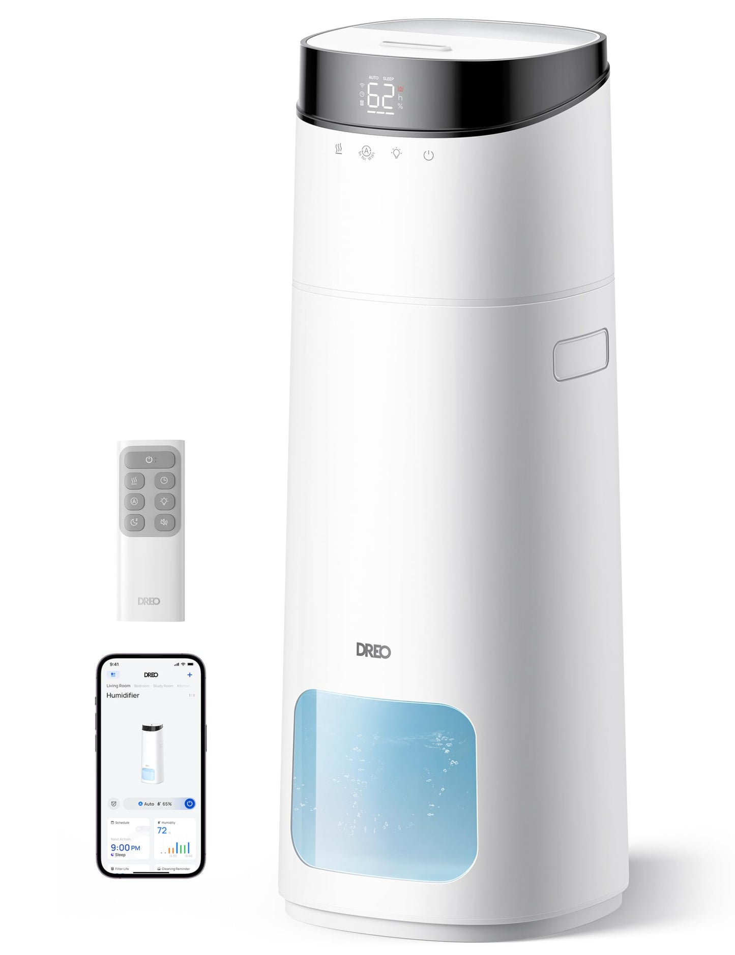 Dreo 16L Smart Humidifier Large Room 1000 ft, 130H Cool Mist Air Humidifiers for Bedroom Plants Baby, Top Fill, Remote/Touch/Voi