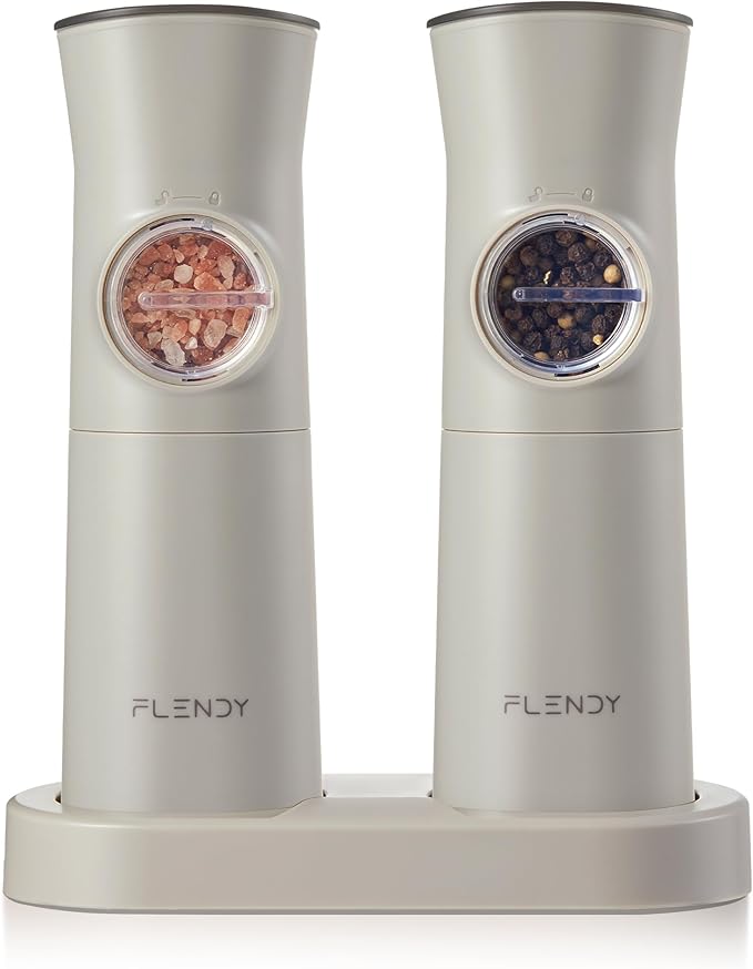 Gravity Electric Salt and Pepper Grinder Set Rechargeable, Automatic Salt and Pepper Grinder Set with USB C Charging Base, Gravity Salt and Pepper Shakers Set Electric
