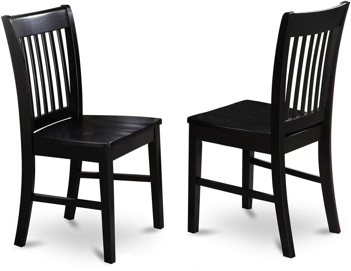 East West Furniture SHNO5-BLK-W 5 Piece Dining Set Includes a Round Dining Room Table with Pedestal and 4 Wood Seat Chairs, 42x42 Inch, Black