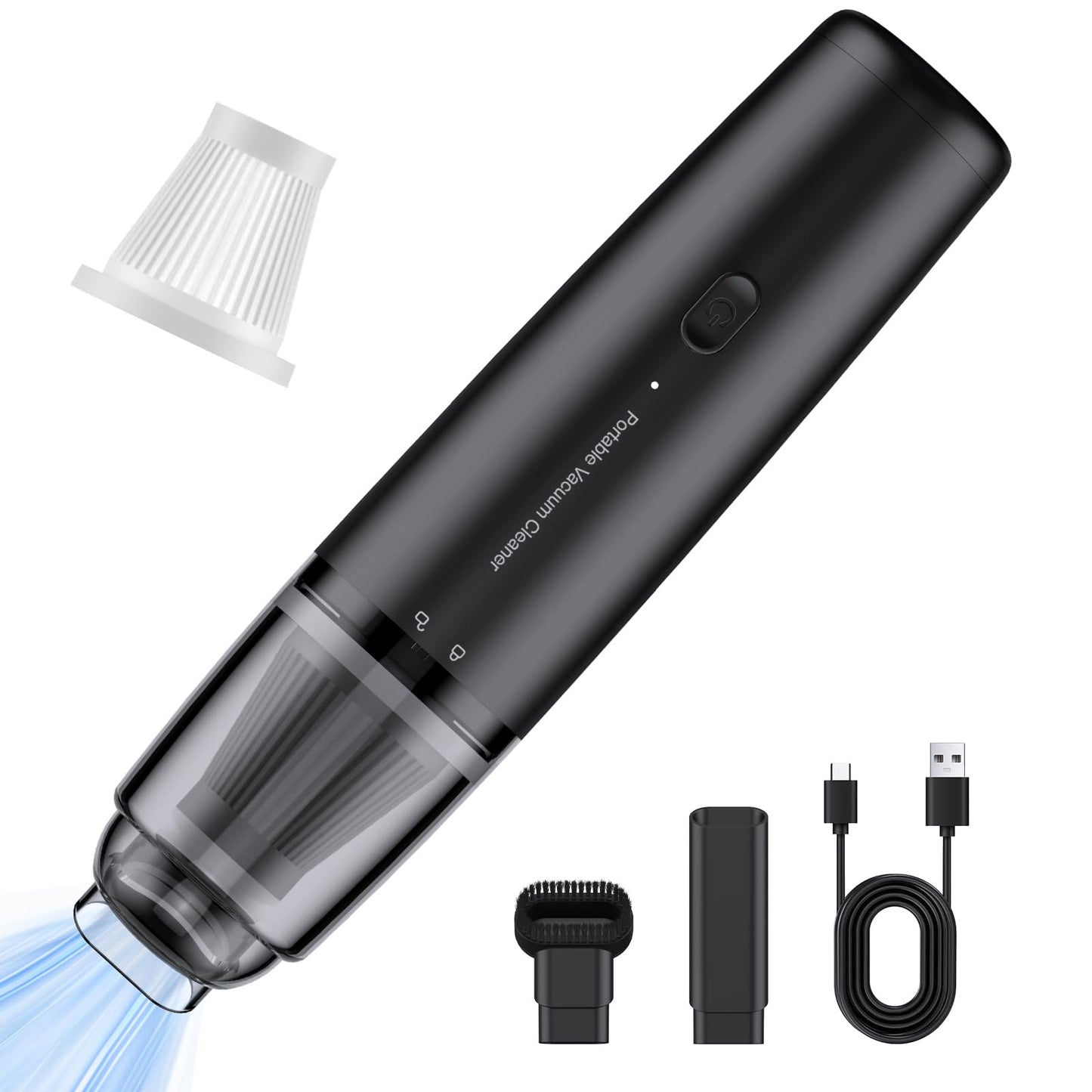 LYFUHUI Car Handheld Vacuum Cordless 13000 PA Suction Power, Portable Mini Vacuum Cleaner for Car Home Office and Pet Hair, Blac
