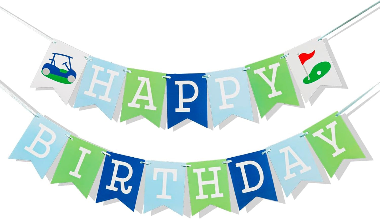 Golf Happy Birthday Banner - Happy Birthday Decorations, Golf Themed Party Supplies, Sport Theme Banner, Sports Themed Party Decoration, One Groovy Birthday garland