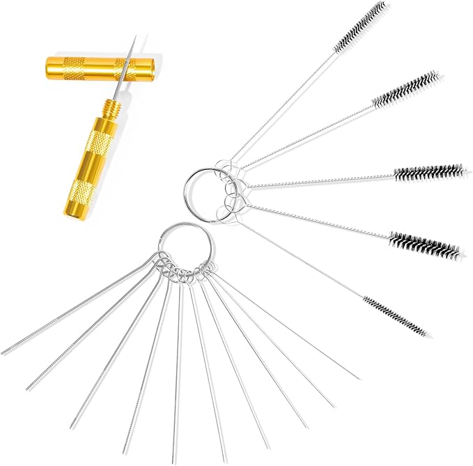 Airbrush Cleaning Kit, Airbrush Cleaner for Spray Paint Airbrush Cleaning, 16PCS Airbrush Accessories with 10 Cleaning Needles, 5 Cleaning Brushes and 1 Sharp Pick Needle