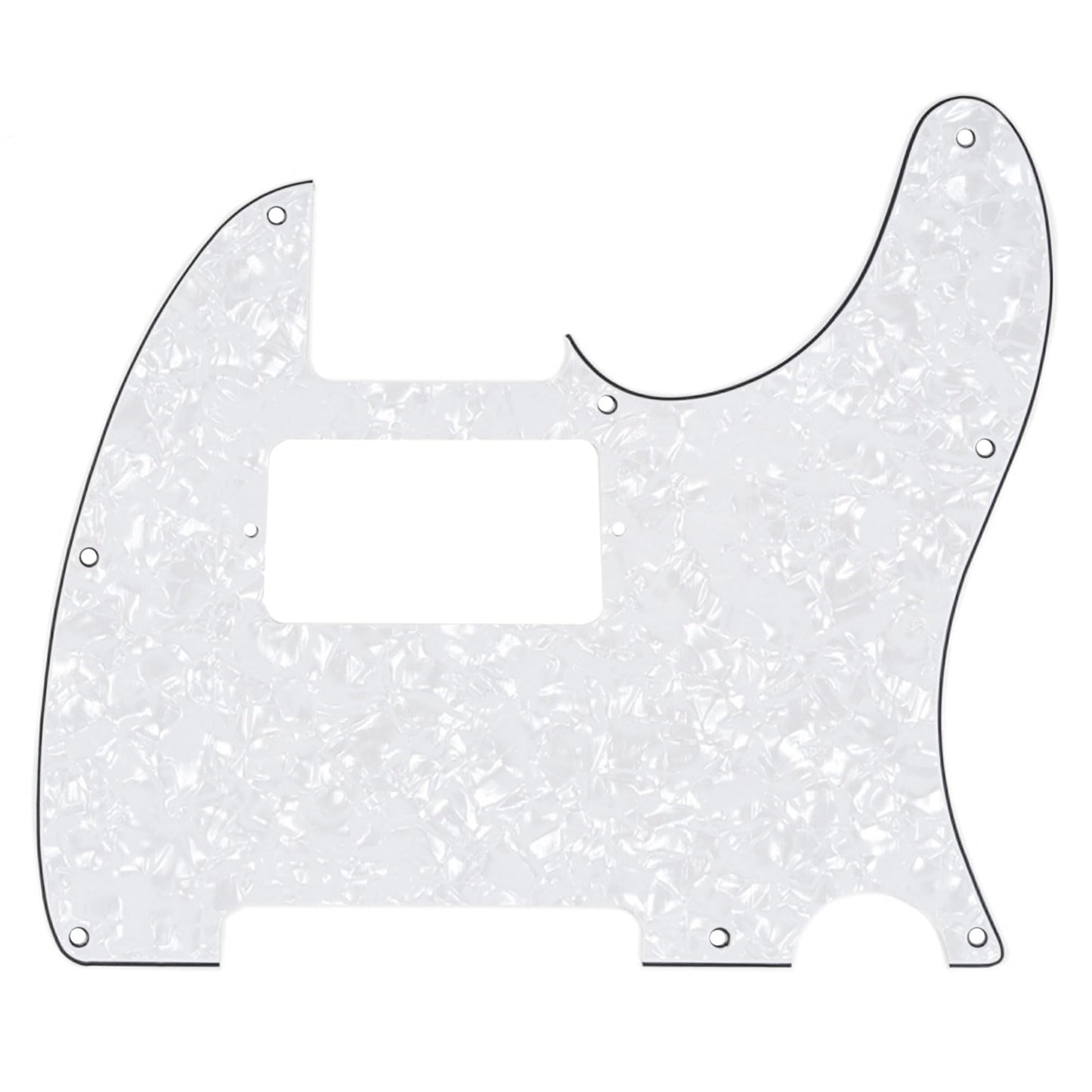 Musiclily 8 Hole Guitar Telecaster Pickguard Humbucker Hh Scratch Plate For Fender Usa/Mexican Standard Tele Parts, White Pearl