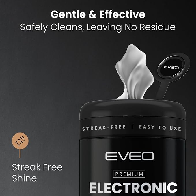 Electronic Wipes Screen Cleaner [40 Wipes] Streak-Free Screen Wipes Computer Screen Wipes & TV Screen Cleaner - Screen Wipes for Electronics, Screen Cleaner Wipes - [Microfiber Cloth+40 Wipes]
