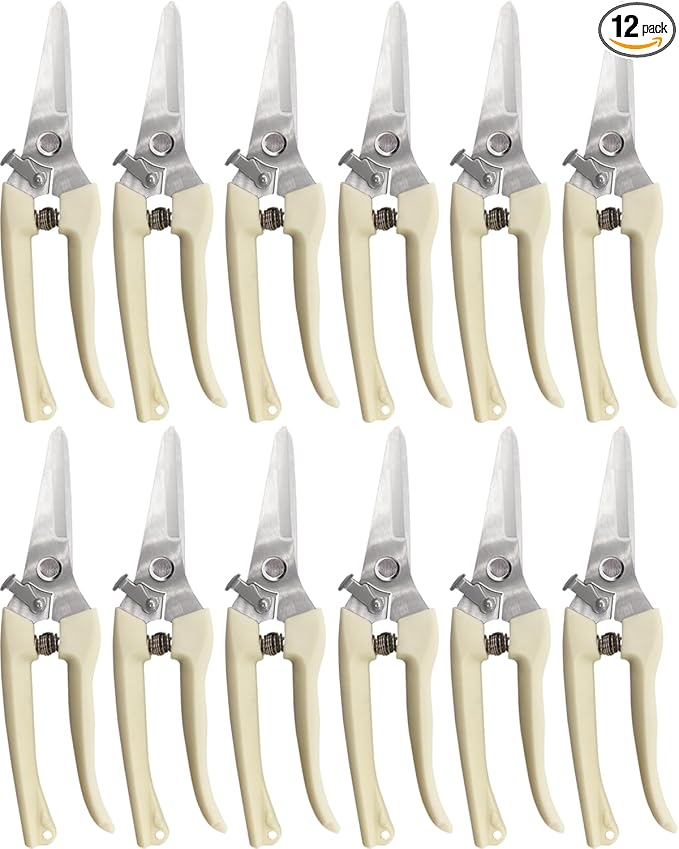 Garden Scissor for Plant, 12 Pcs Floral Scissors, Tip Pruning Shears Bulk for Cutting Flowers, Bonsai, Fruits and Trimming Plants