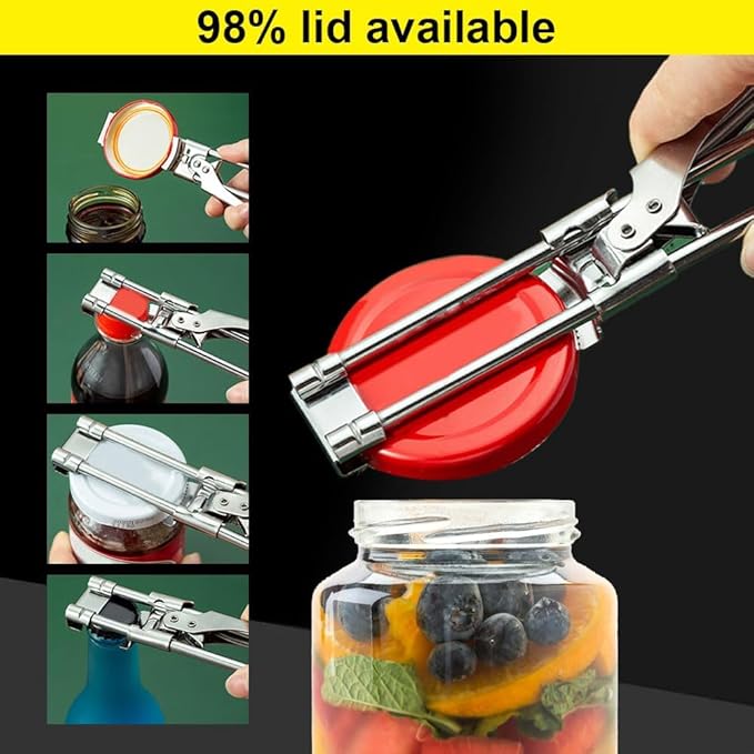 Jar Opener for Weak Hands, 2026 New Adjustable Stainless Steel Jar Opener, Upgrade Multifunctional Stainless Steel Can Opener, Jar Lid Gripper Bottle Opener Kitchen Accessories (3)