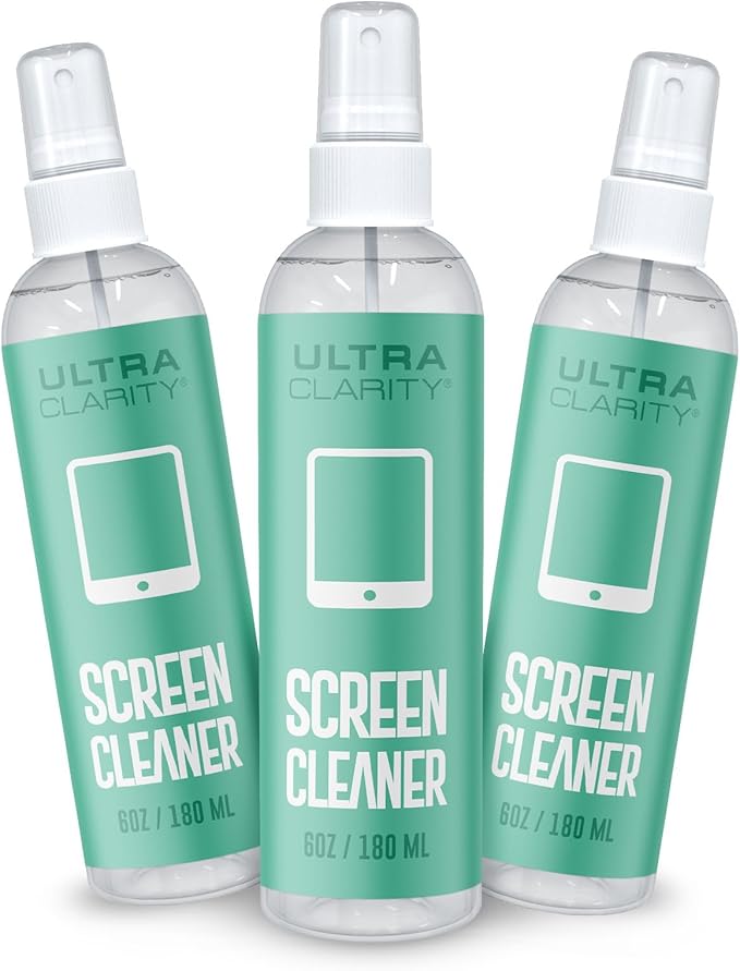 Powered by Nano Magic Screen Cleaner Spray 3-Pack, 6oz Sprays | Optical Grade Solution, Streak-Free Shine | Electronic Wipes Ideal for Touchscreen, Phone Screen, Laptop, Tablet