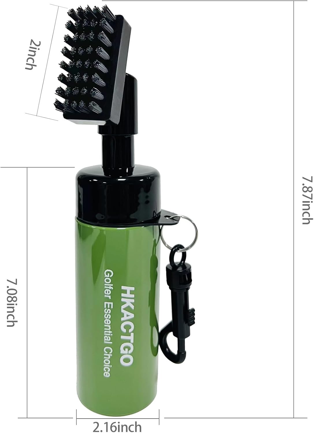 Golf Club Cleaner Brush with Spray Bottle, Holds 5 oz Water Portable Golf Cleaning Tool Gadgets and Groove Cleaner Kits That,Greener