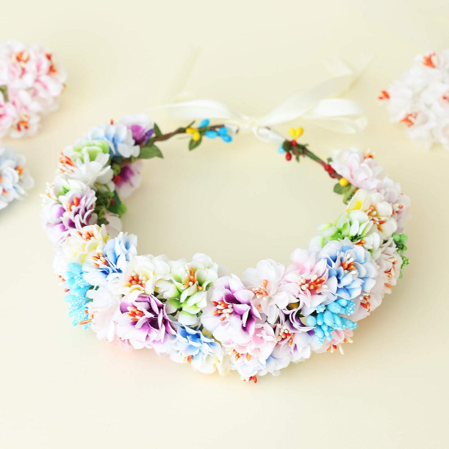 Flagogoo 22 Sets DIY Flower Crown Kit - Flower Making Kit- Handmade Your Own Flower Crowns for Women Hair Accessories Headband Making Kit for Girls - Wedding Birthday Party Festival Decor