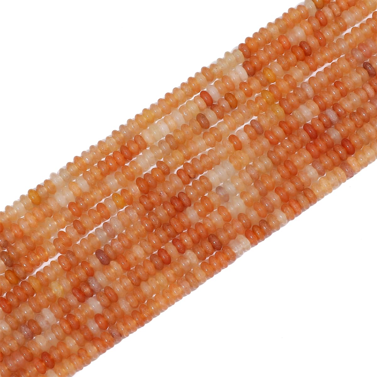BEADIA Natural Red Aventurine Disk Stone Beads 4x2mm 160pcs Rondelle Loose Semi Gemstone Beads for Jewelry Making Design