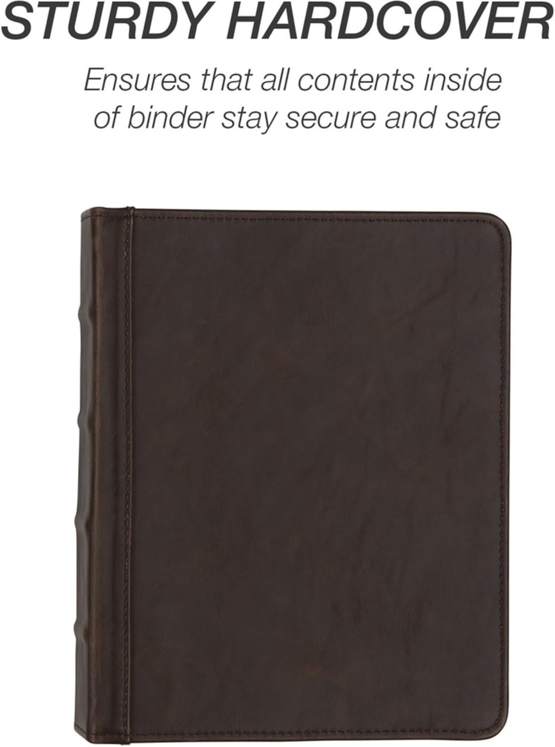 Samsill Vintage Leather Mini 3 Ring Binder 1 Inch Round Ring (Holds 200 Sheets), 5.5 x 8.5 Inch Documents, Professional Organizer, Planner, Notebook, Brown