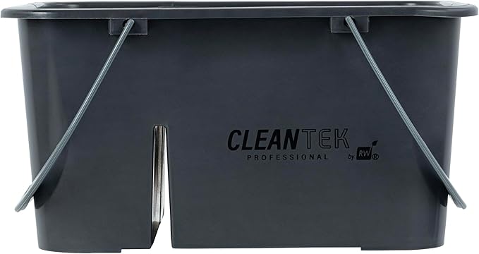 Restaurantware-Clean Tek Professional Cleaning Caddy, 1 Cleaning Supply Caddy With Handle - 4 Compartment, Multipurpose, Gray Plastic, All-Purpose, For Bathroom, Bedroom, Kitchen, Or Garden