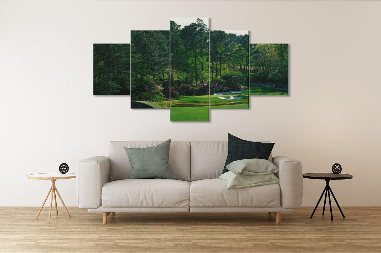 chenchenArt Augusta National Golf Course Wall Art for Living Room Bedroom Bathroom Home Decorations Augusta Golf Course Pictures Canvas Prints Framed Ready to Hang(60''W x 40''H)
