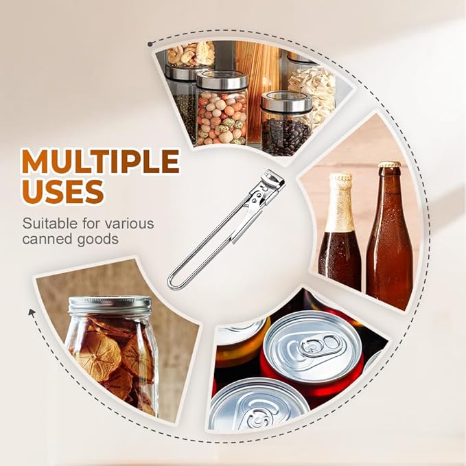 Adjustable Stainless Steel Jar Opener, 2026 New Metal Jar Opener for Canning Lids, Multifunctional Can Bottle Jar Lid Opener for Seniors (1PC)