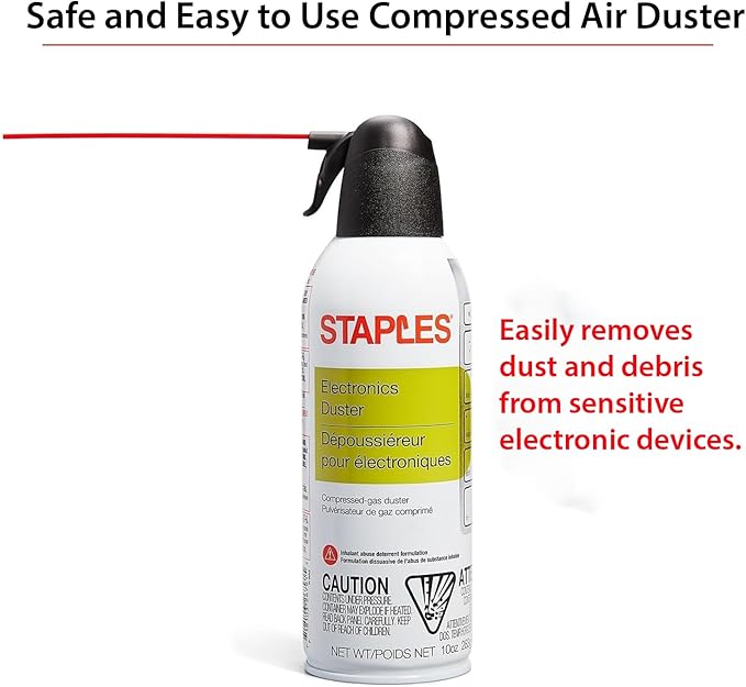 Staples Electronics Air Dusters, Canned Compressed Air Duster Cans (6 Pack)