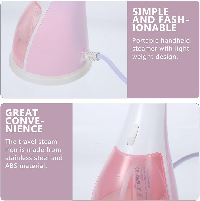 TIDTALEO Portable Handheld Garment Steamer Small Travel Steam Iron Fast Heat-up Wrinkle Remover for Clothes Curtains Abs Stainless Steel Design