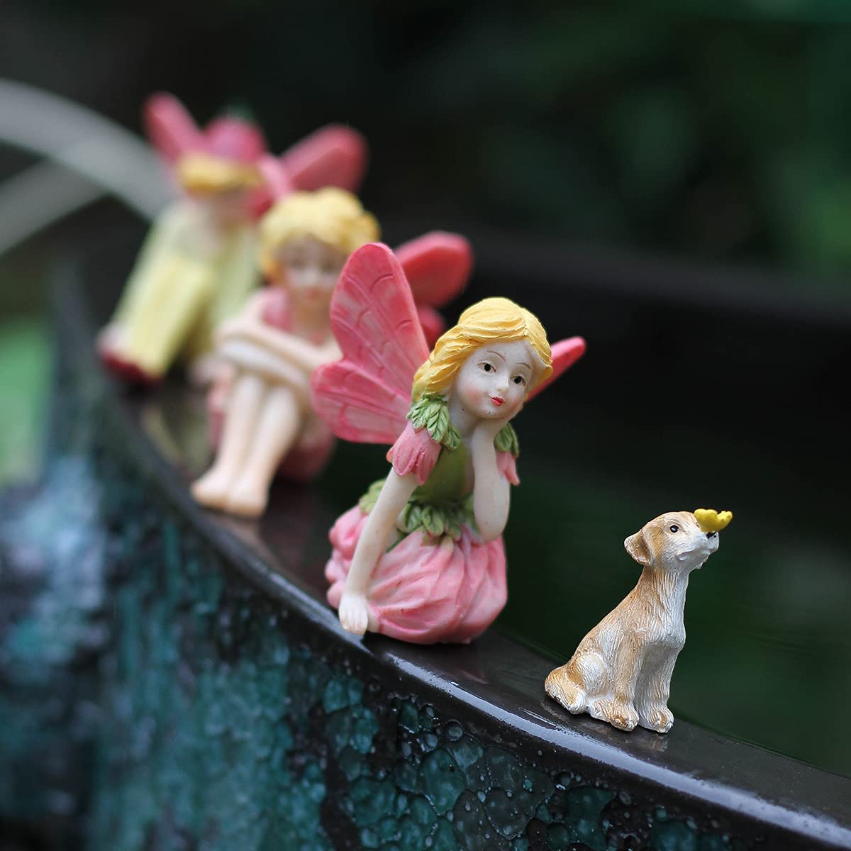 Miniature Fairies for Fairy Garden Fairy Figurines Accessories Outdoor Little Fairies Mini Fairies Set for Kids Garden Miniature Boy Fairies