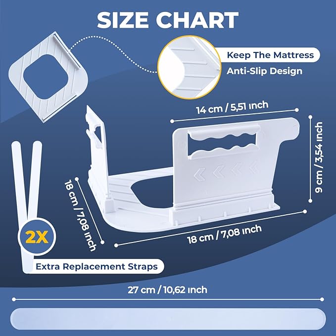 Bed Sheet Holder Set – 4 Corner Fasteners with Adjustable Straps + 2 Extra Straps – Universal Fit for All Mattress Sizes – Durable Anti-Slip Design Keeps Sheets Tight & Smooth Bedding Grip