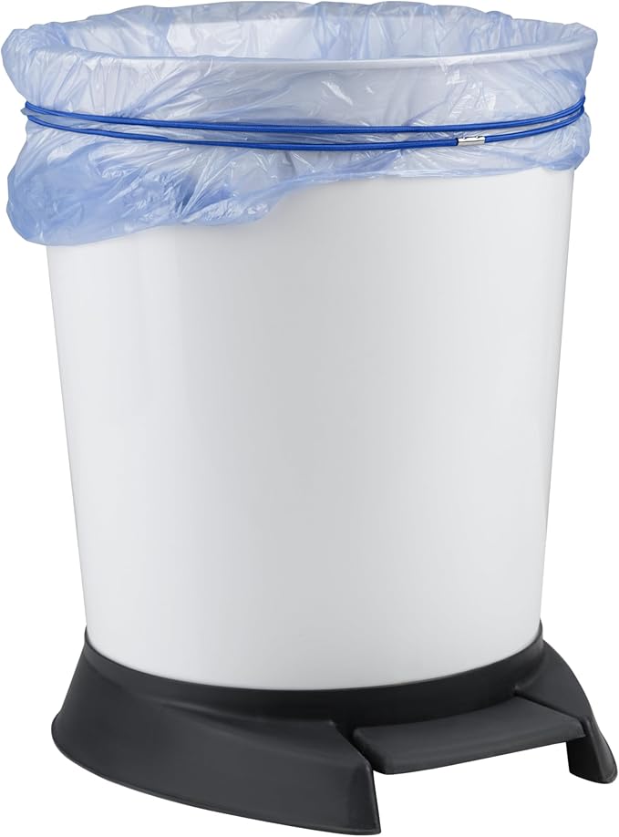 Trash Can Rubber Bands Set of 6 - Elastic Garbage Can Bands with Metal Connector, Fits 13 to 33 Gallon Trash Bags - Gripper Trash Can Bands for Waste Baskets, Blue