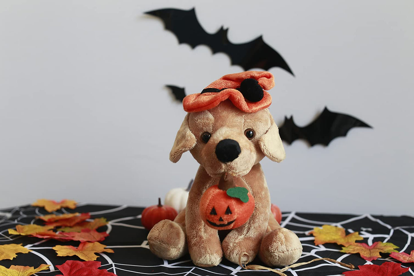 Plushland Halloween Pawpals 8 inches Puppy Dog Plush Stuffed Toy Comes with Hat and Jack O Lantern - Pumpkin for Kids on This Holiday (Halloween Dog Assortment)