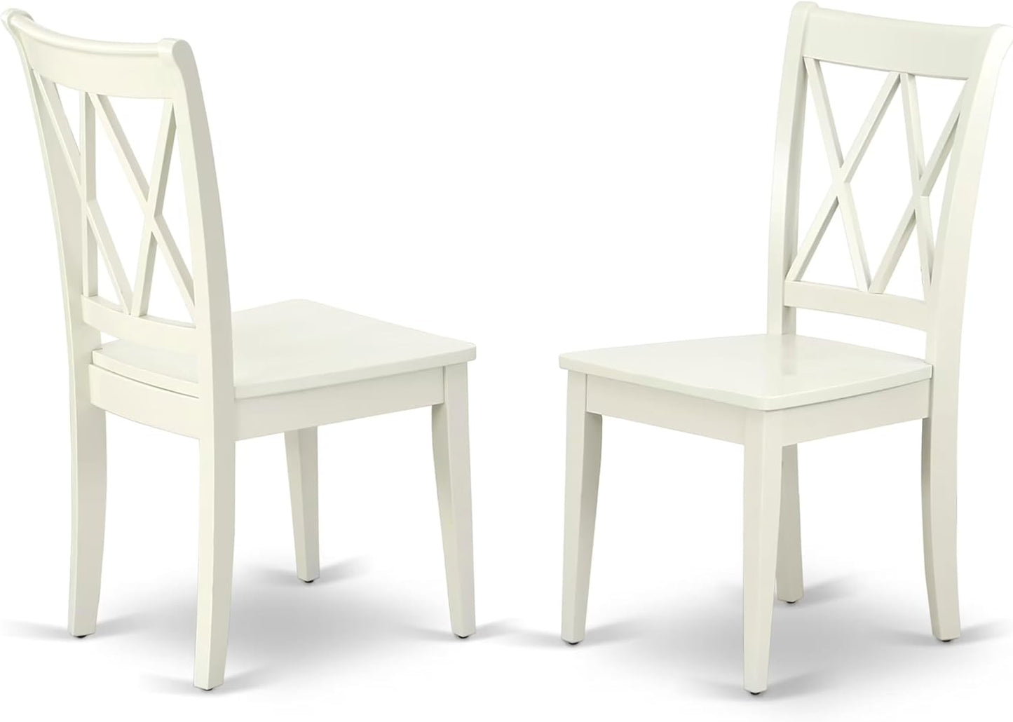 East West Furniture MZCL5-LWH-W 5 Piece Dinette Set for 4 Includes a Rectangle Dining Room Table with Dropleaf and 4 Dining Chairs, 36x54 Inch, Linen White