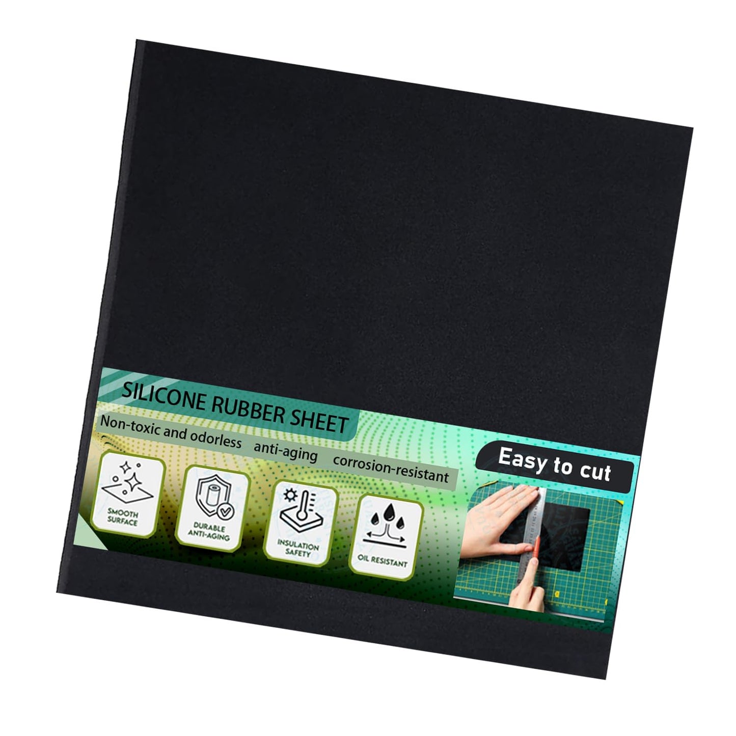 Silicone Rubber Sheet, Heat Resistant, Heavy Duty, Hardness 55A,12 x 12 Inch,1/16 Inch Thickness for DIY Gaskets, Pads, Seals, Crafts, Flooring,Cushioning of Anti-Vibration, Anti-Slip