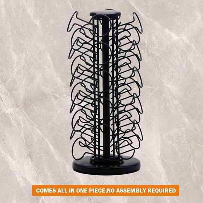 K Cup Holders,K Cup Holder, K Cups Holder,K Cup Carousel, Coffee Pods Holder Storage Organizer Stand (Black, 40 Pods Capacity)