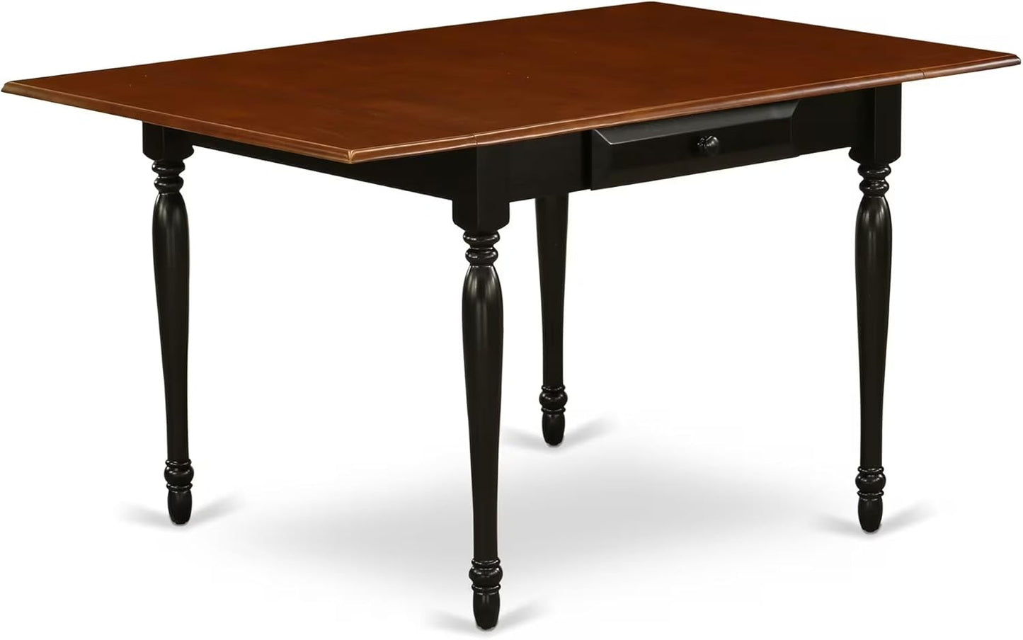 East West Furniture MZAV3-BCH-W 3 Piece Dinette Set for Small Spaces Contains a Rectangle Dining Table with Dropleaf and 2 Kitchen Dining Chairs, 36x54 Inch, Black & Cherry