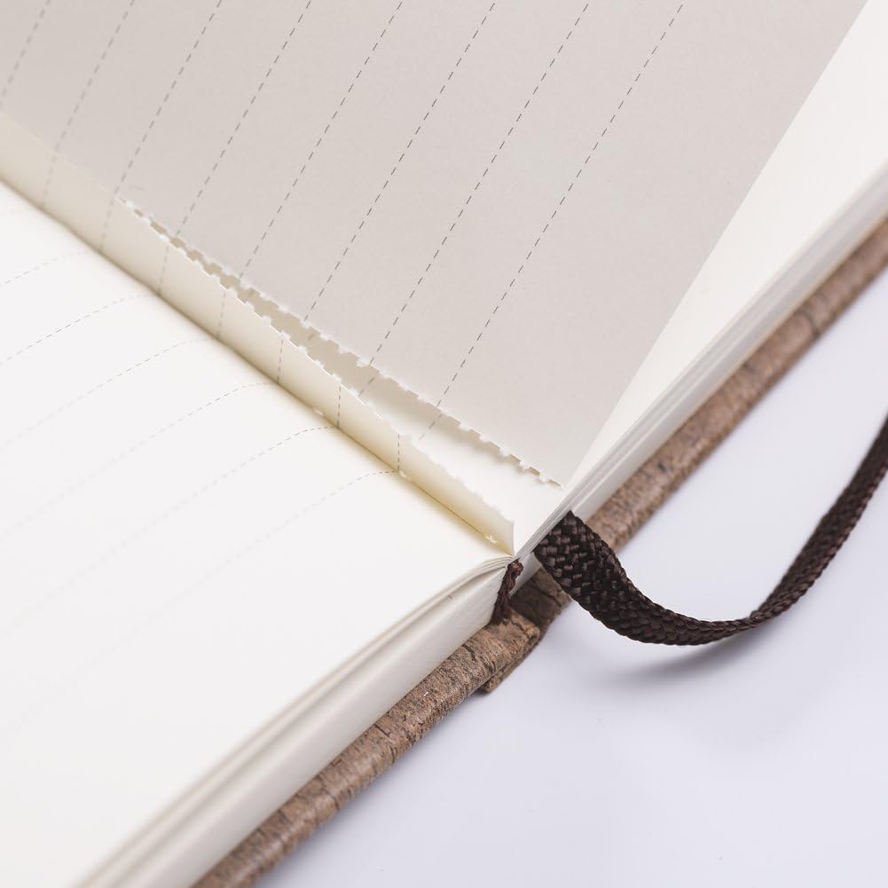 Lemome Ruled Notebook/Journal - Eco-Friendly Natural Cork Hardcover Writing Notebook with Pen Loop & Premium Thick Paper - A5 (5x8) Bound Classic Notebook