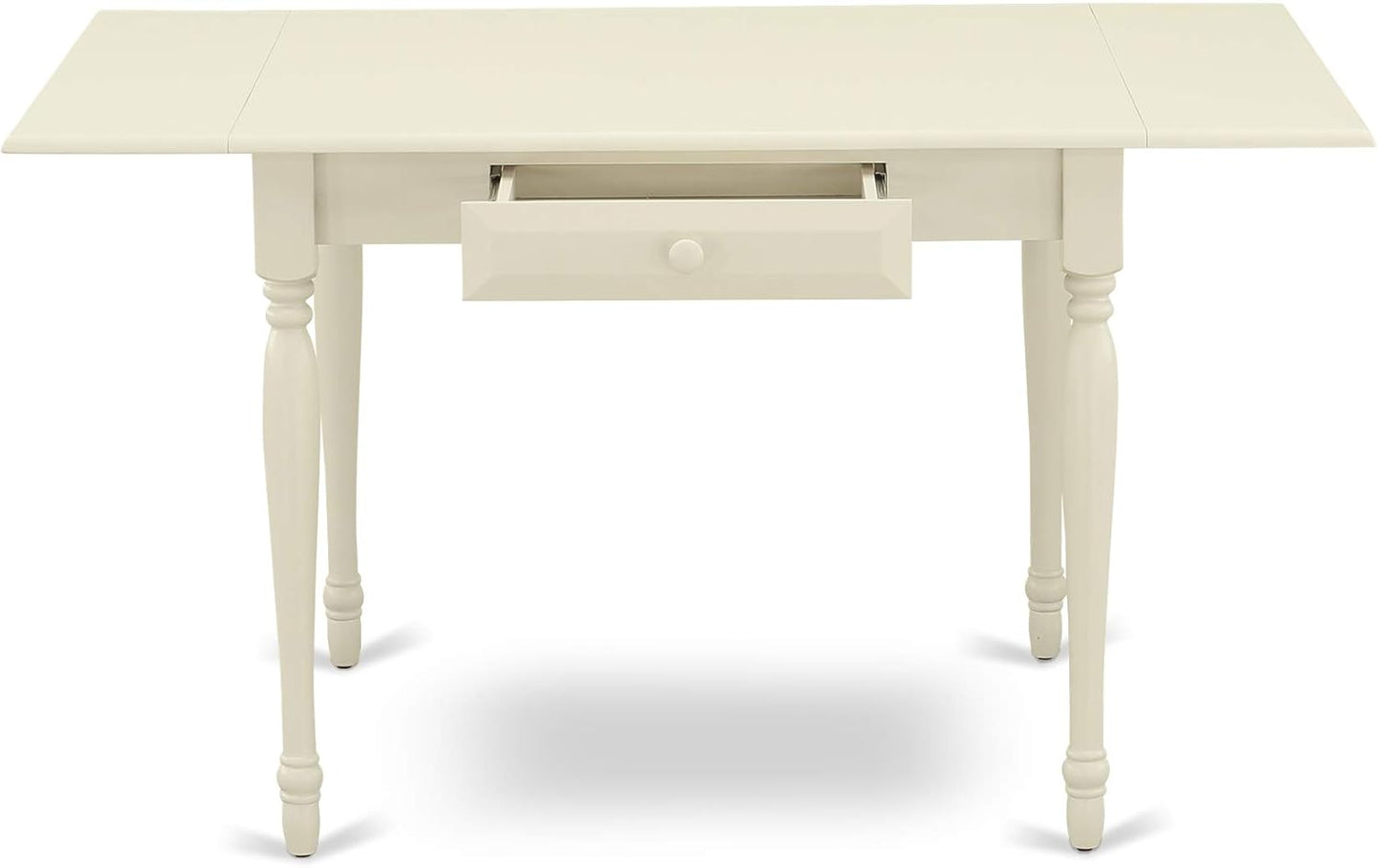 East West Furniture MZGR5-LWH-W 5 Piece Dining Set Includes a Rectangle Dining Room Table with Dropleaf and 4 Kitchen Chairs, 36x54 Inch, Linen White
