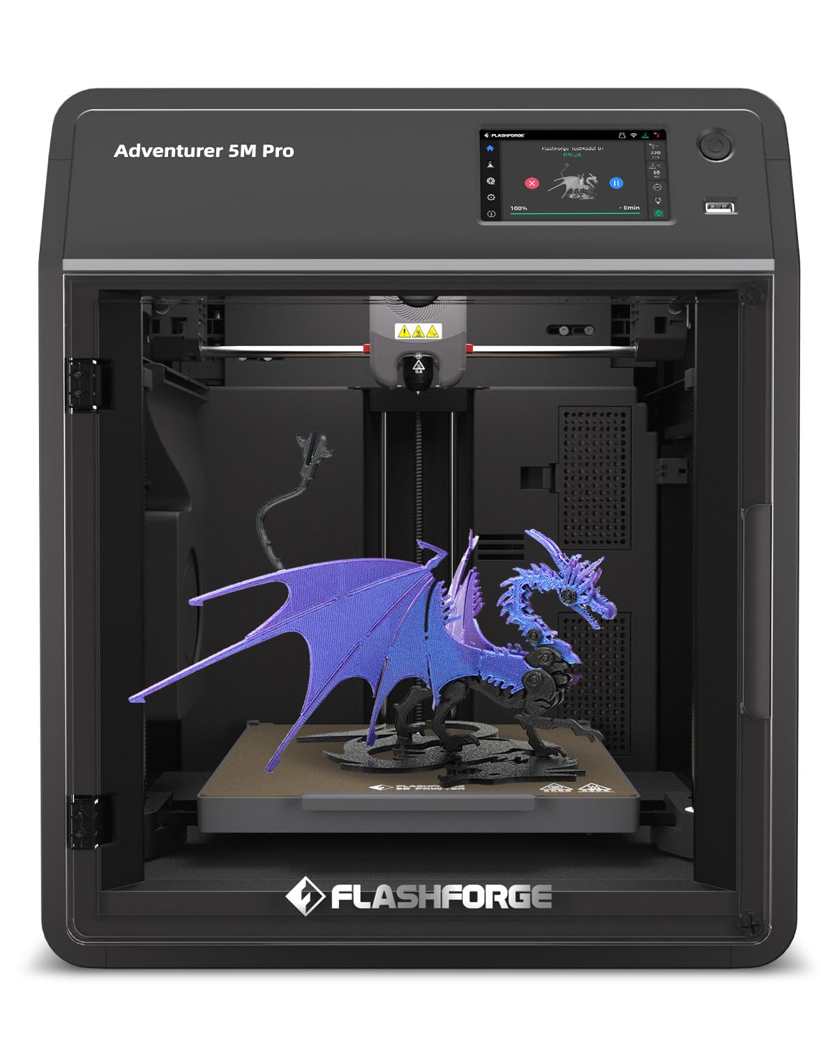 FLASHFORGE AD5M Pro 3D Printer, CoreXY 600 mm/s Printing Speed, 0.4 & 0.6mm 3s Quick-Swap 280C Nozzles, 1-Click Auto Leveling, F