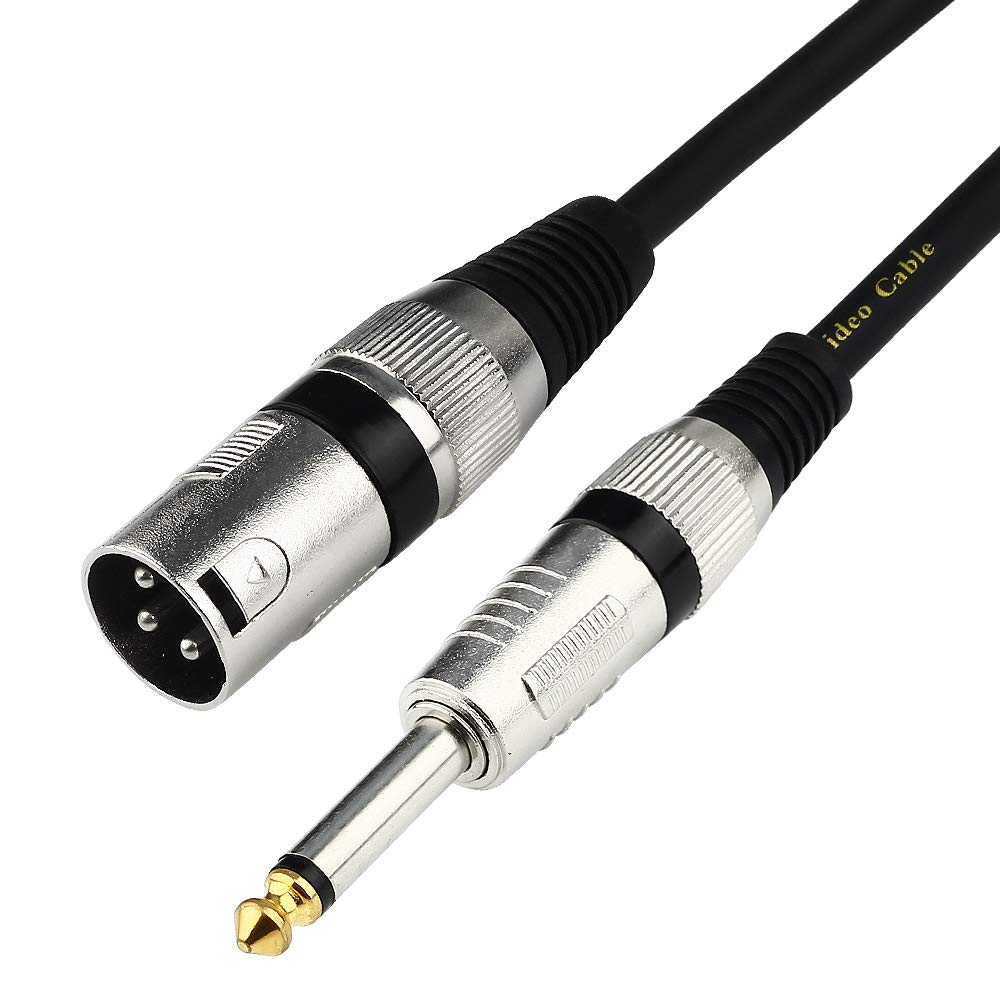 Disino Unbalanced 1/4 Ts Mono To Xlr Male Cable Gold Plated 6.35Mm Plug To Male Xlr Microphone Cable Interconnect Cable - 10 Fee