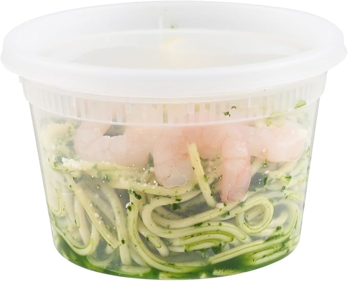Restaurantware-Asporto 16 Ounce To Go Boxes, 100 Microwavable Round Soup Containers - Clear Plastic Lids Included, Do Not Contain BPA, Clear Plastic Soup Containers, Disposable