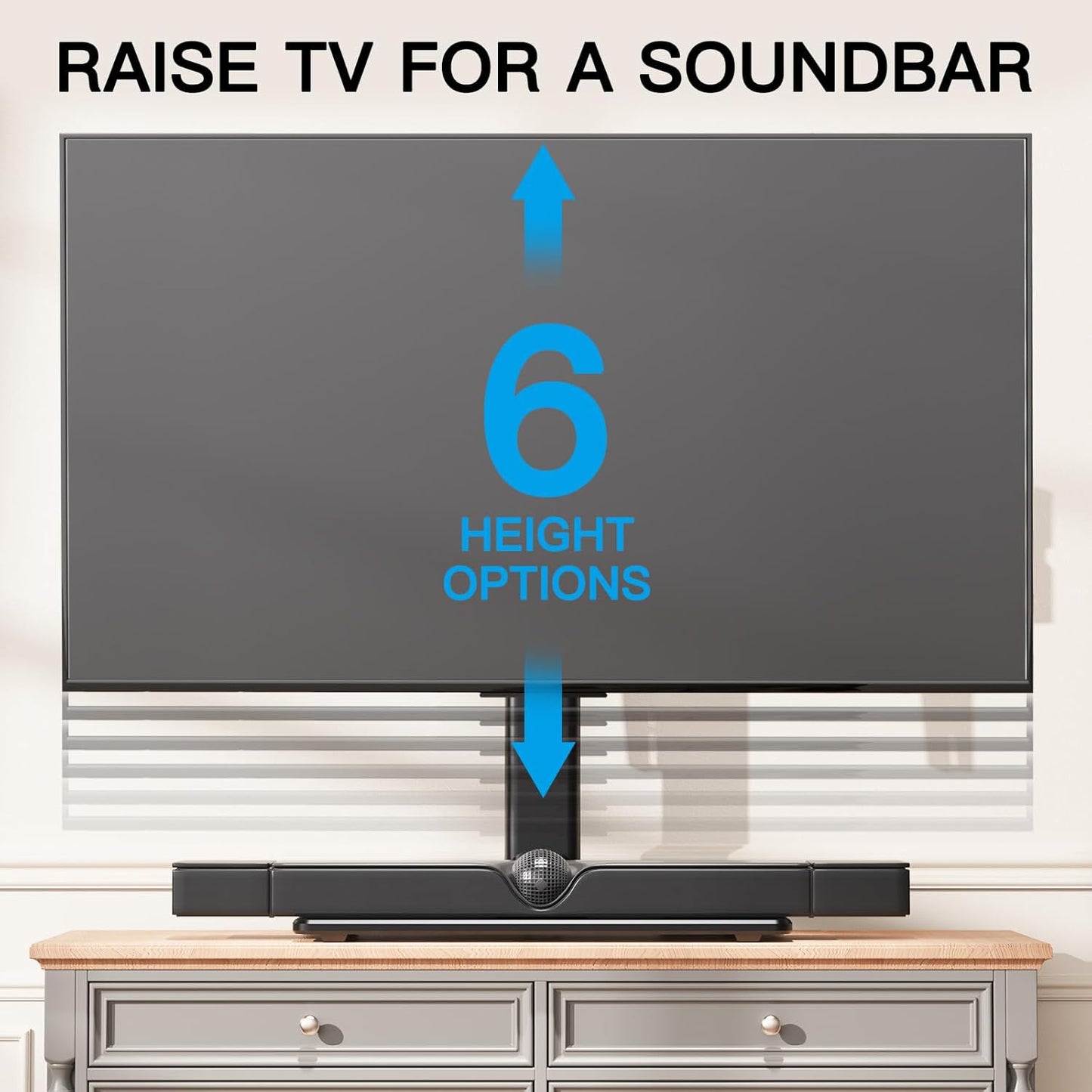 PERLESMITH Universal Swivel TV Stand-Table Top TV Stand for 32-65 inch TV-Height Adjustable TV Base with Heavy-Duty Tempered Glass Base, VESA 400x400mm up to 88lbs, PSTVS17